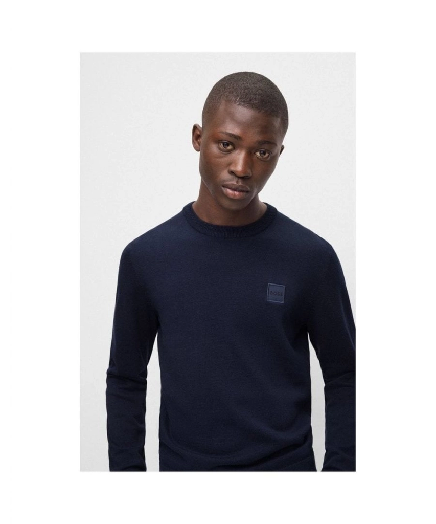 Hugo Boss Kanovano Mens Cotton-Cashmere Crew Neck Sweater NOS - Blue - Size 3XL